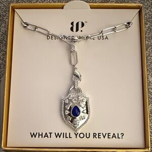 Elegant Silver Necklace with Blue Pendant by Designer Style USA